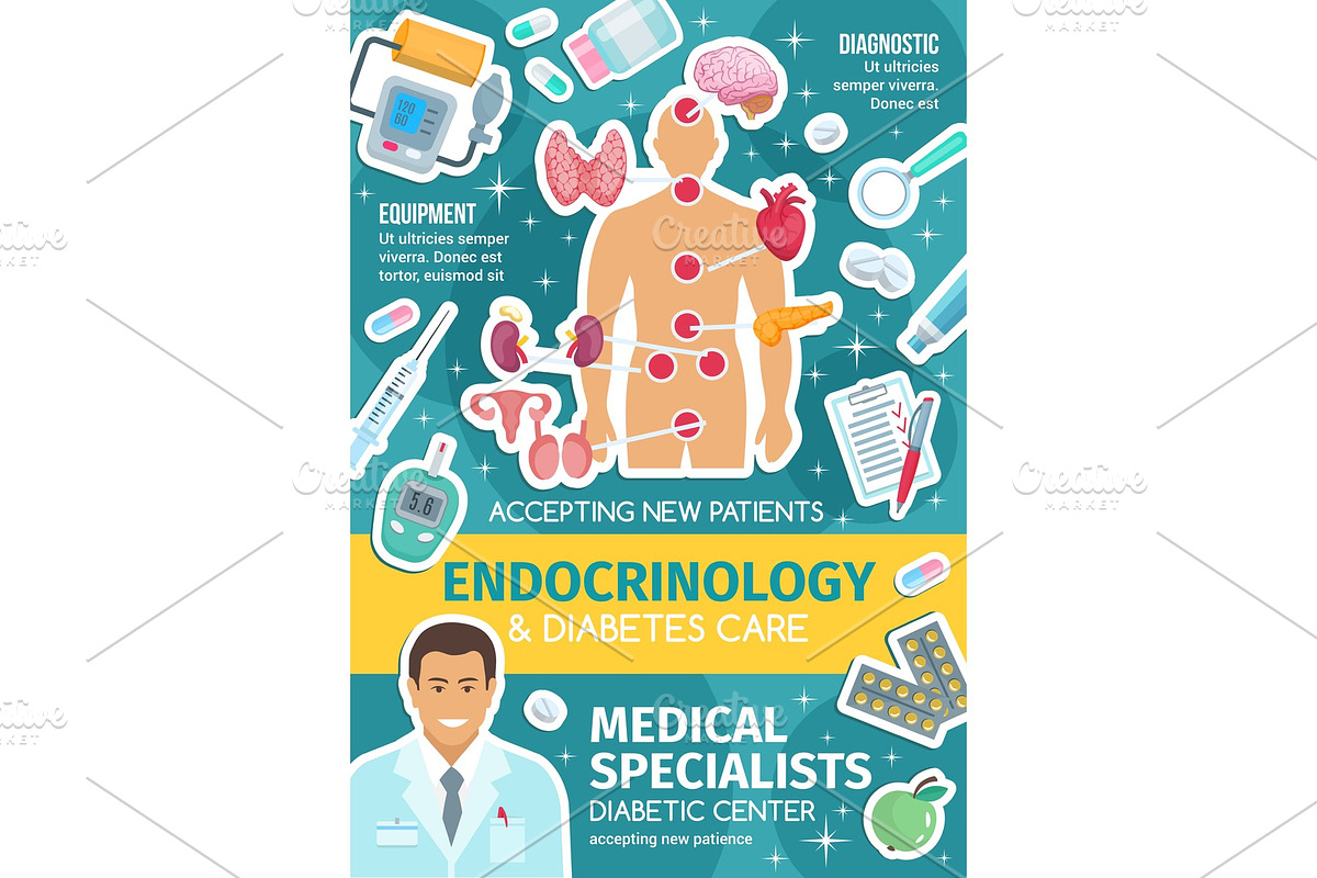 Endocrinology medical poster in Illustrations - product preview 8