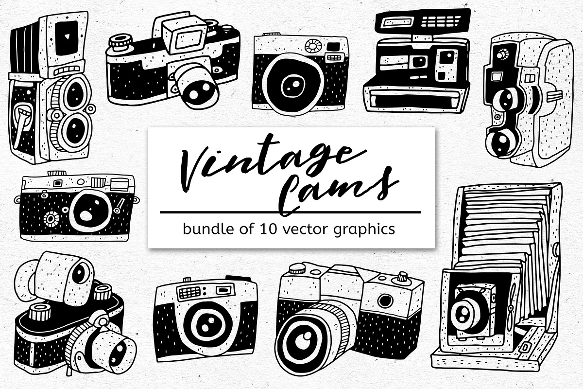 VINTAGE CAMERAS - Graphic Bundle in Illustrations - product preview 8
