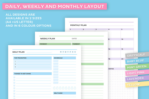 Printable planner bundle in Stationery Templates - product preview 1