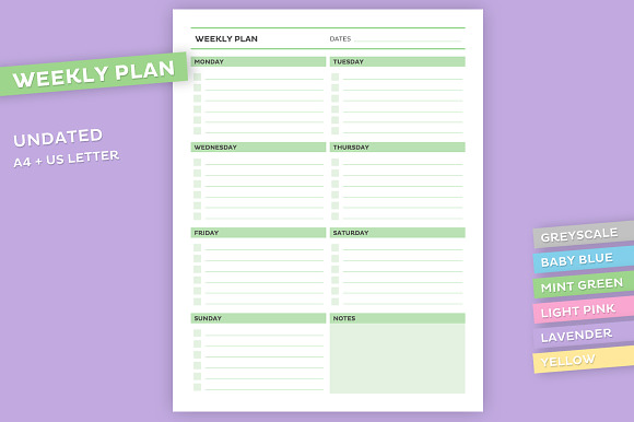 Printable planner bundle in Stationery Templates - product preview 3