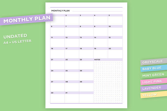 Printable planner bundle in Stationery Templates - product preview 4