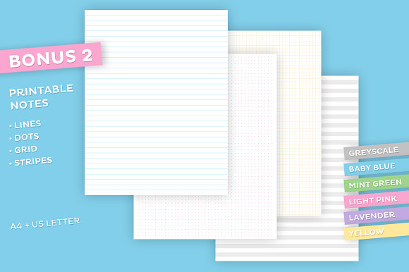 Printable planner bundle in Stationery Templates - product preview 6