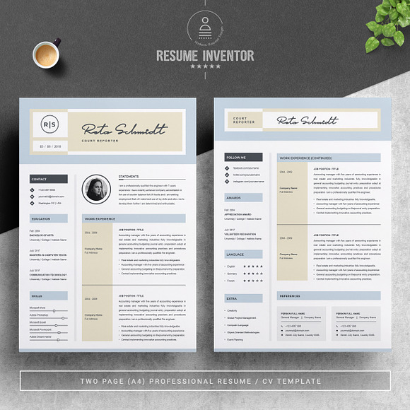 Resume Template with Photo in Resume Templates - product preview 1