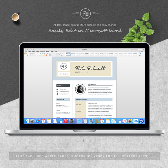 Resume Template with Photo in Resume Templates - product preview 4