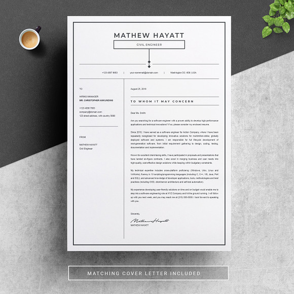 One Page Resume Template in Resume Templates - product preview 2