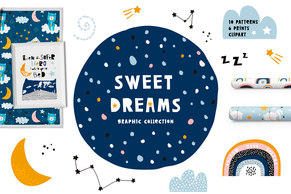 Sweet dreams graphic collection in Patterns - product preview 8