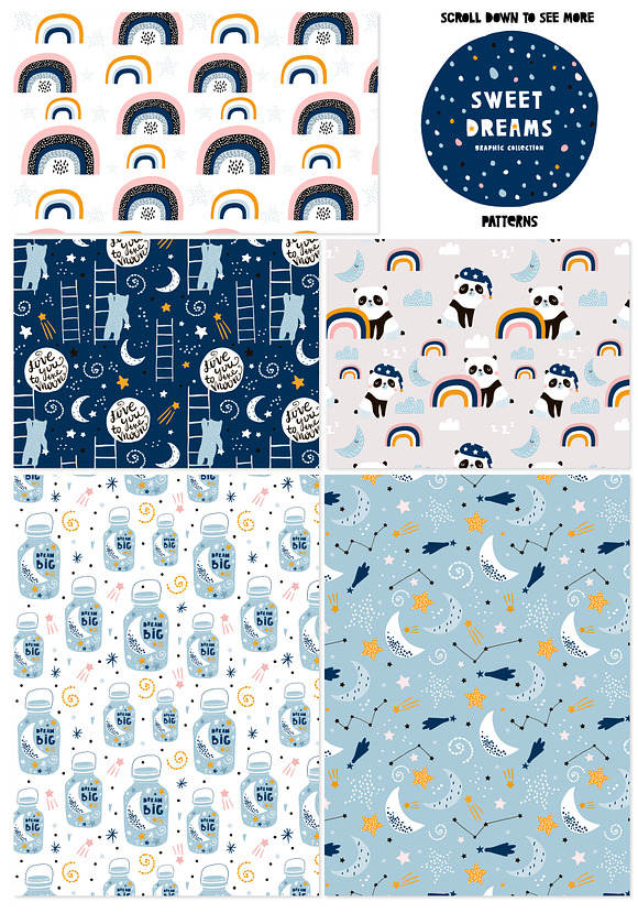 Sweet dreams graphic collection in Patterns - product preview 1