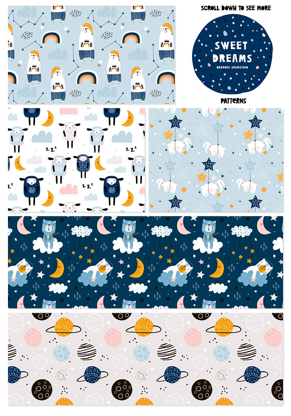 Sweet dreams graphic collection in Patterns - product preview 2