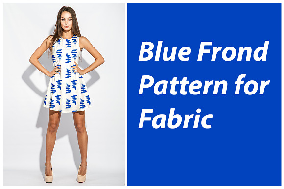 Blue Frond Seamless Pattern in Patterns - product preview 2