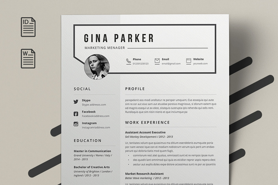 Resume Gina in Resume Templates - product preview 8