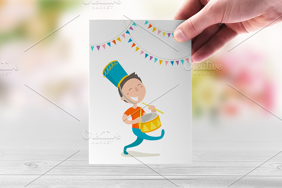Happy drummer. Vector illustration in Illustrations - product preview 8