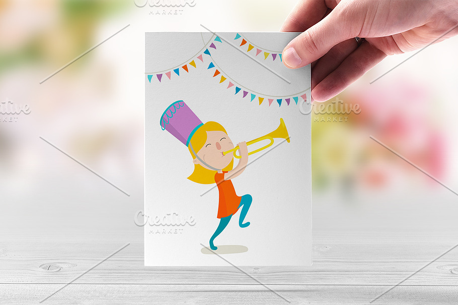 Happy trumpeter. Vector illustration in Illustrations - product preview 8