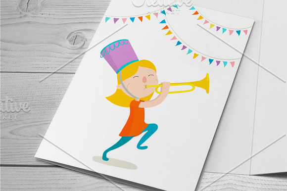 Happy trumpeter. Vector illustration in Illustrations - product preview 1