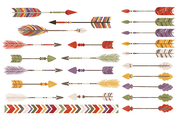 Autumn Tribal Arrows Vector Clipart in Illustrations - product preview 2
