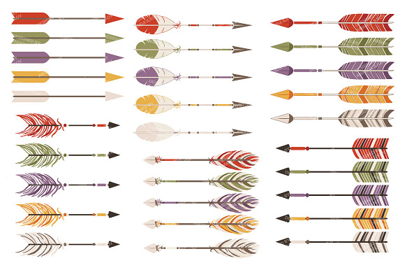 Autumn Tribal Arrows Vector Clipart in Illustrations - product preview 3