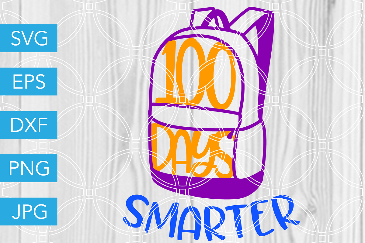 100 Days Smarter School SVG Cut File in Illustrations - product preview 8