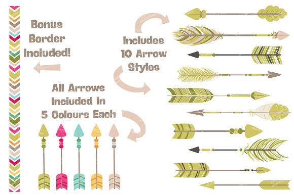Bohemian Arrows Clipart & Vectors in Illustrations - product preview 1