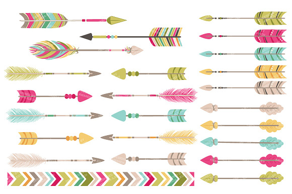 Bohemian Arrows Clipart & Vectors in Illustrations - product preview 2