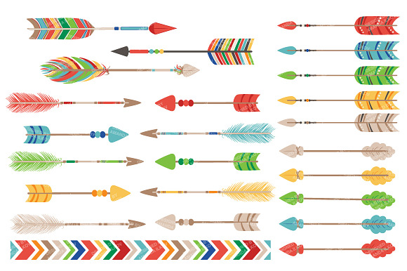 Crayon Box Tribal Arrows Clipart in Illustrations - product preview 2