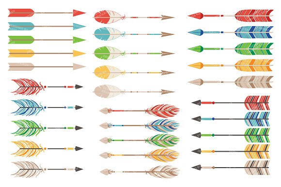 Crayon Box Tribal Arrows Clipart in Illustrations - product preview 3