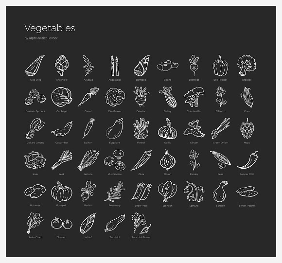 Fruits & Vegetables + Badges in Vintage Icons - product preview 5