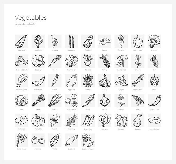 Fruits & Vegetables + Badges in Vintage Icons - product preview 6