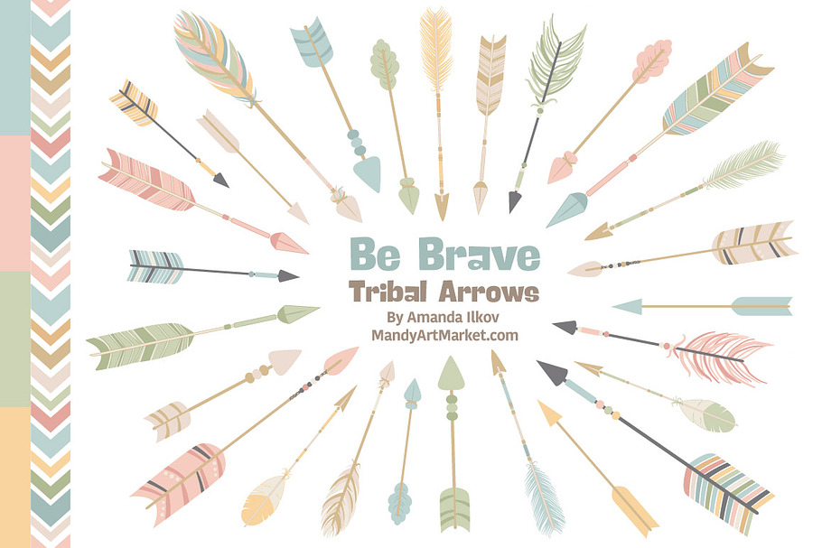 Pastel Tribal Arrows Clipart