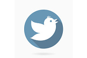 Flying Bird Vector Icon With Flat