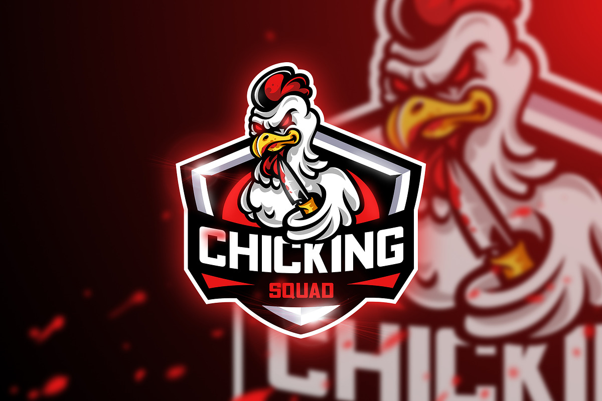 Chicking Squad-Mascot & Esport Logo in Logo Templates - product preview 8