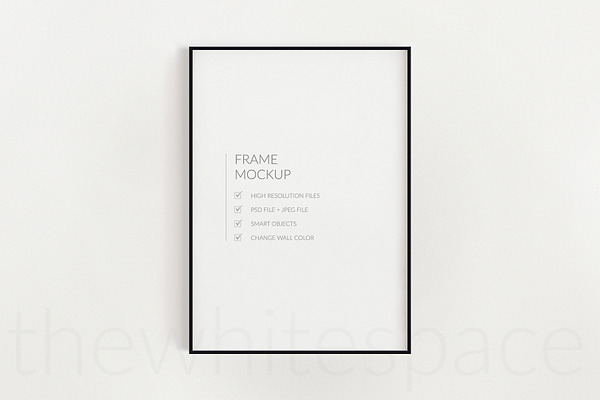 Frame Mockup, Thin Black Frame 