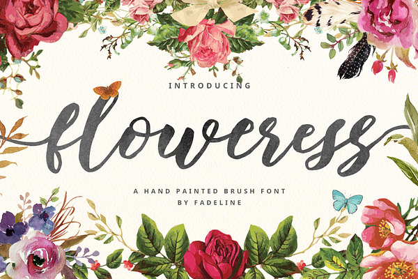 Floweress - Hand Painted Brush Font