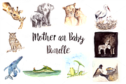 Watercolor Mother & Baby Bundle