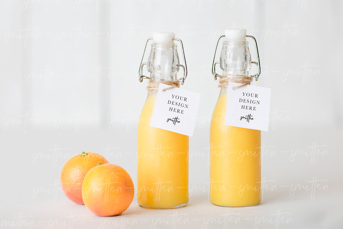 Welcome Drink Tag Mockup - Orange in Product Mockups - product preview 8