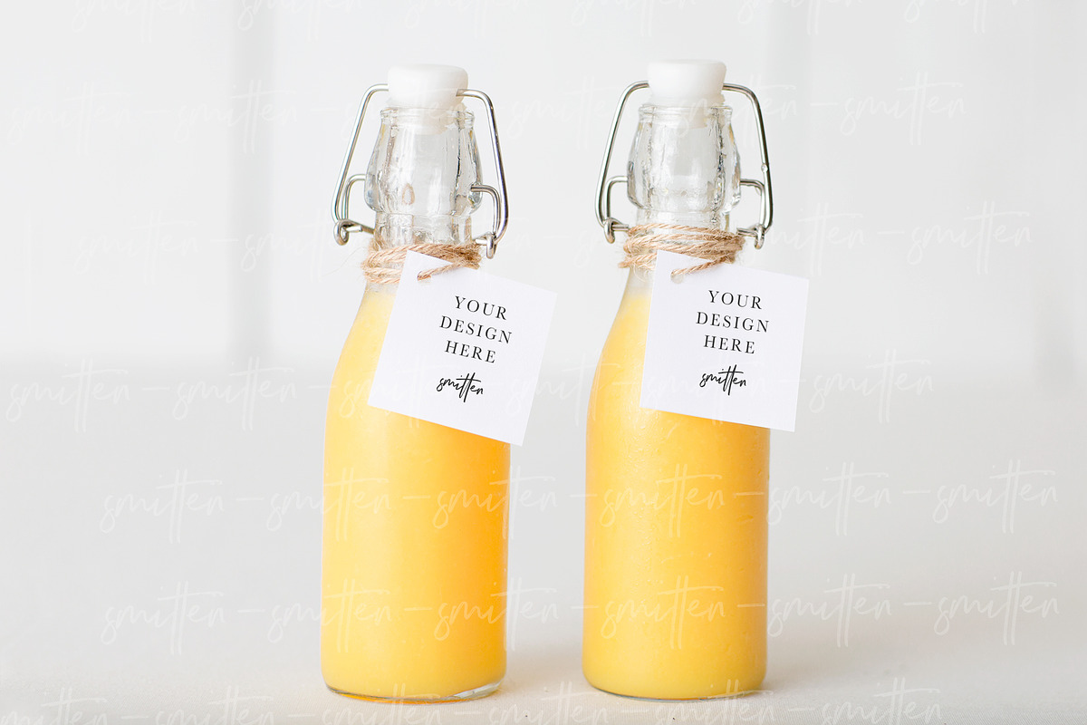 Drink Bottle with Tag Mockup in Product Mockups - product preview 8