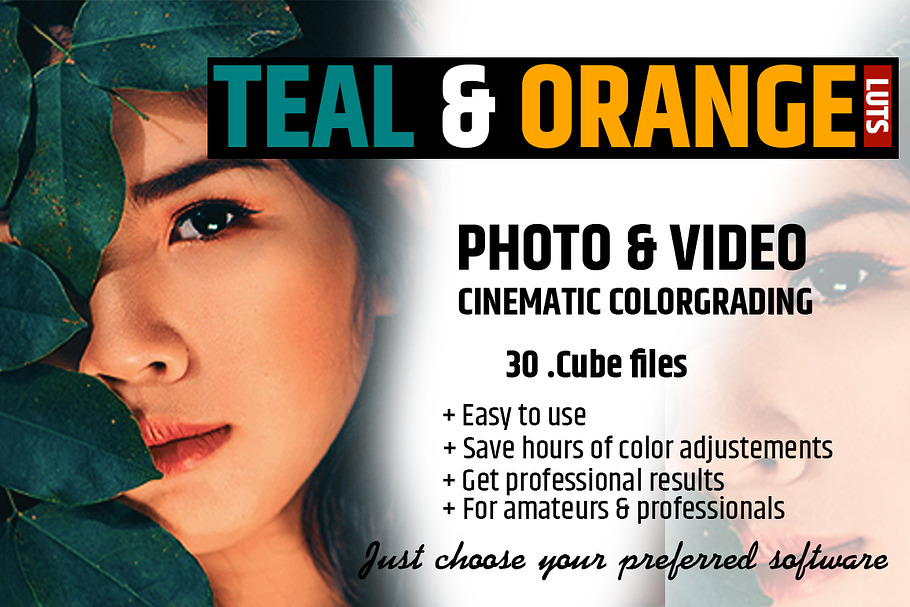 Orange & Teal 30 Cinematic FILM LUTS in Add-Ons - product preview 8