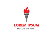 Torch Film Logo Icon Vector