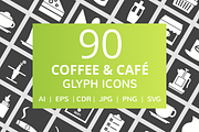 90 Coffee & Cafe Glyph Icons
