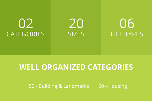 100 Building & Landmarks Glyph Icons in Graphics - product preview 2