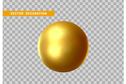 3D sphere golden color