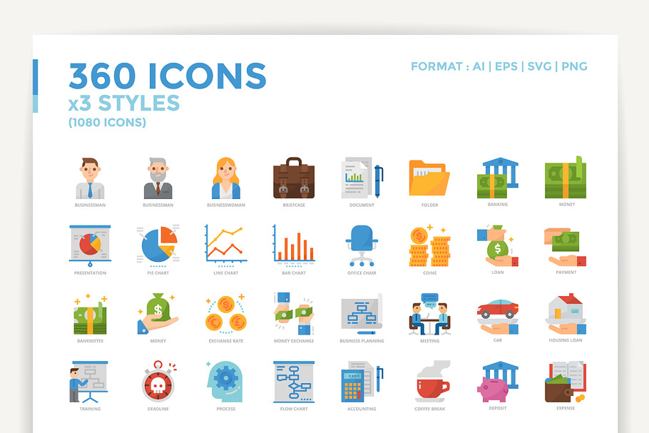 360 Icons x3 Styles in Graphics - product preview 8