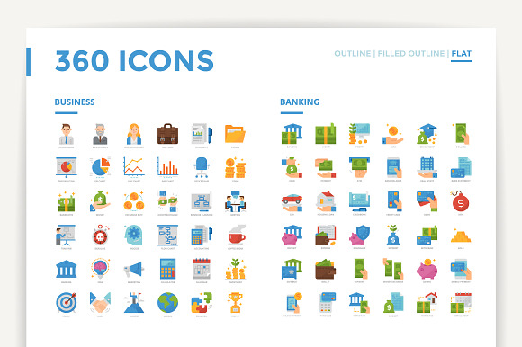 360 Icons x3 Styles in Graphics - product preview 3