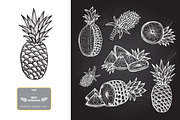 Hand Drawn Pineapples