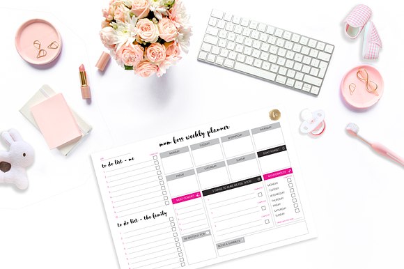 Mum Boss - Printable Planner in Stationery Templates - product preview 2