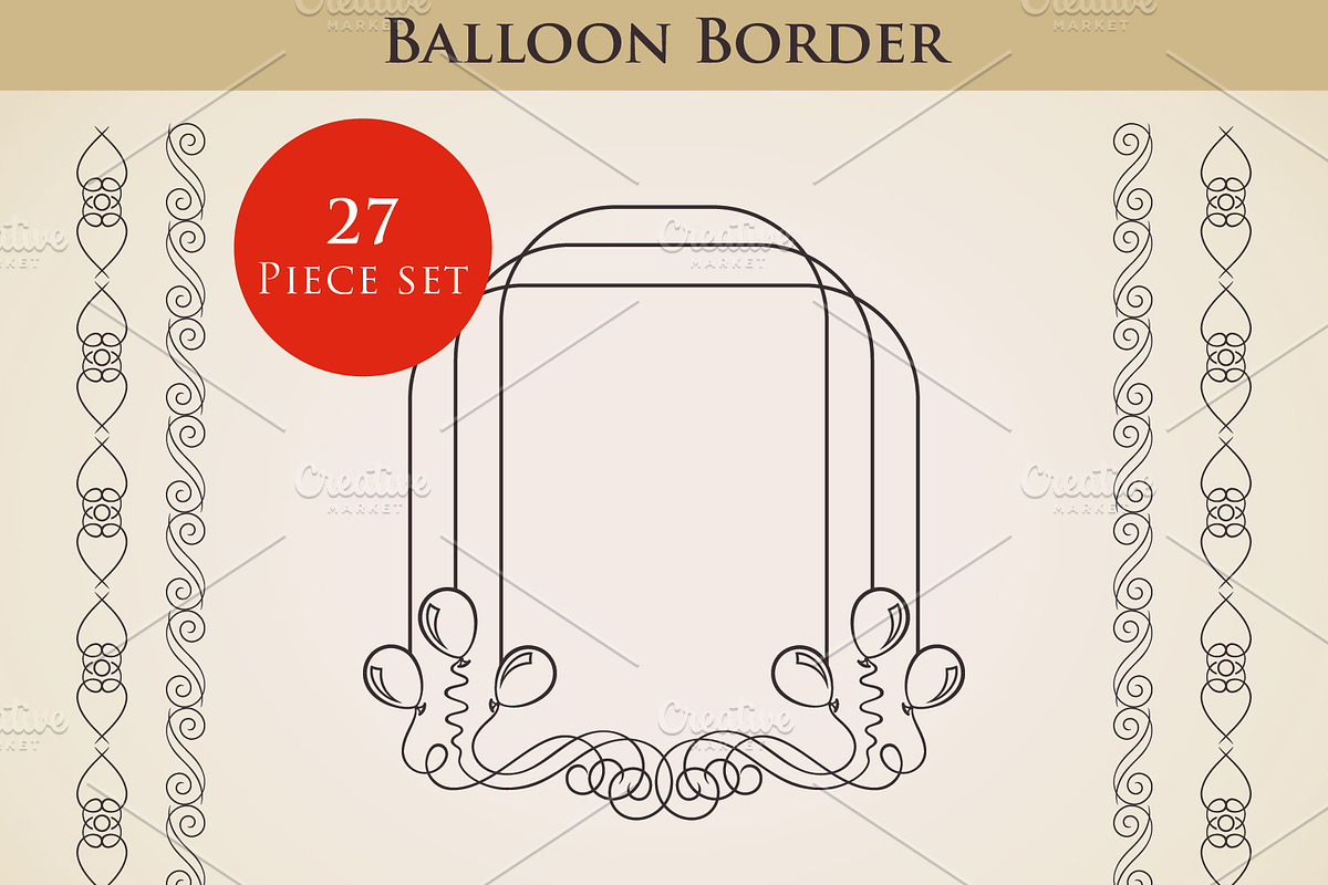 Balloon Border in Illustrations - product preview 8