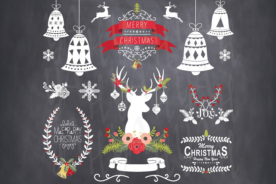 Christmas Chalkboard Collection in Illustrations - product preview 8