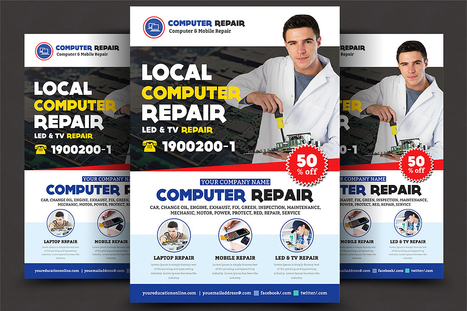 Computer & Mobile Repair Flyer in Flyer Templates - product preview 8