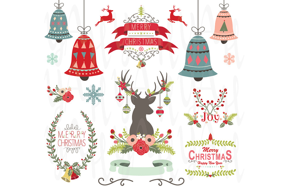 Christmas Design Elements Set in Illustrations - product preview 8