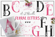 A-Z Floral Letters -Cut File Clipart
