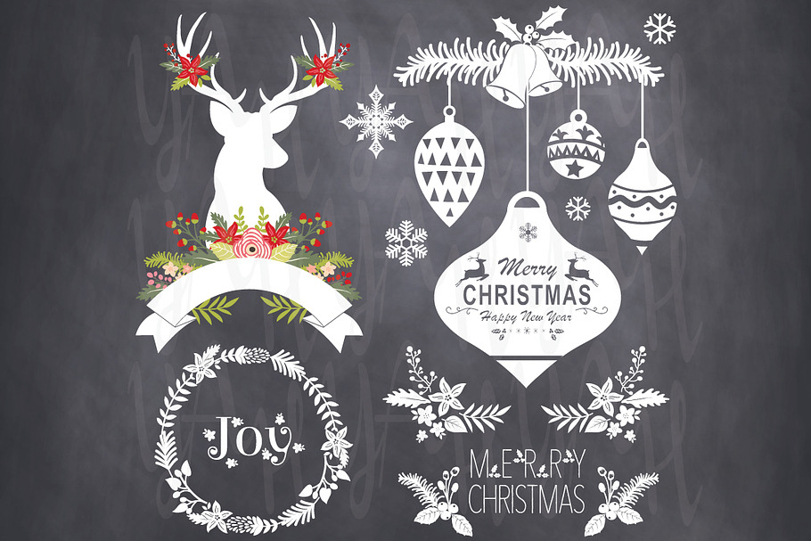 Chalkboard Christmas Collection in Illustrations - product preview 8