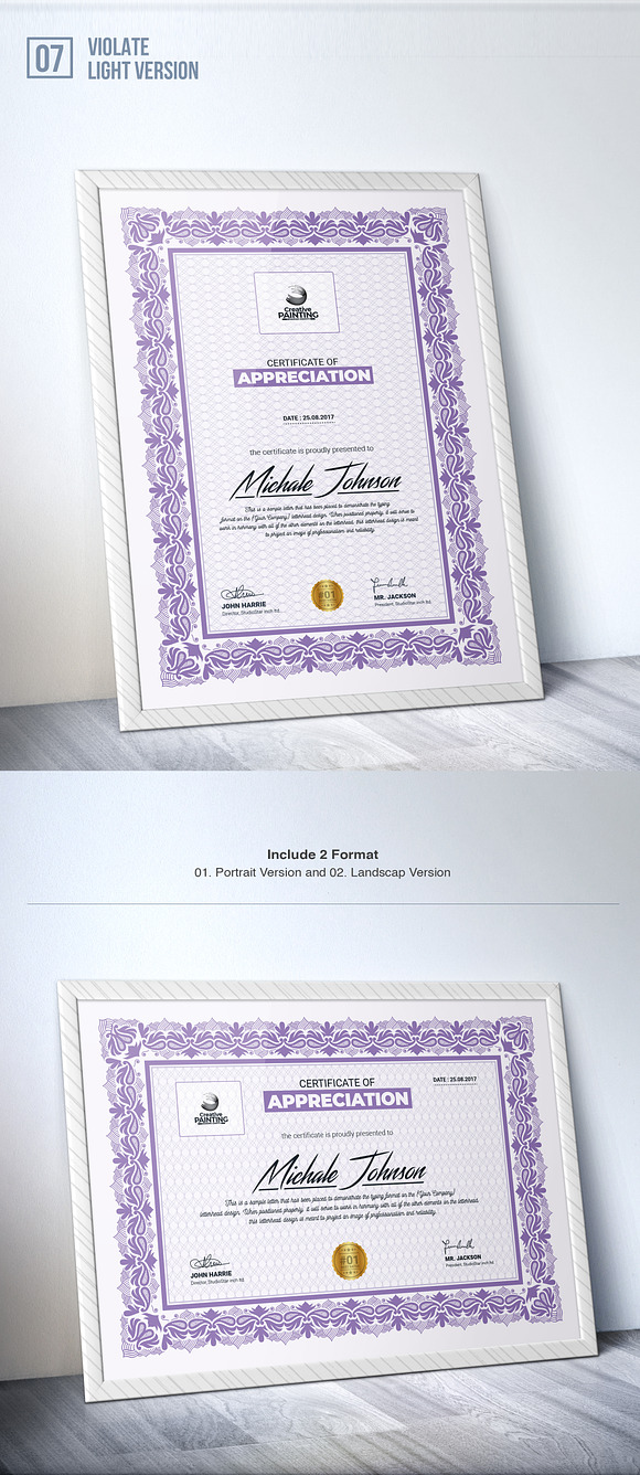 Certificate Template in Stationery Templates - product preview 7